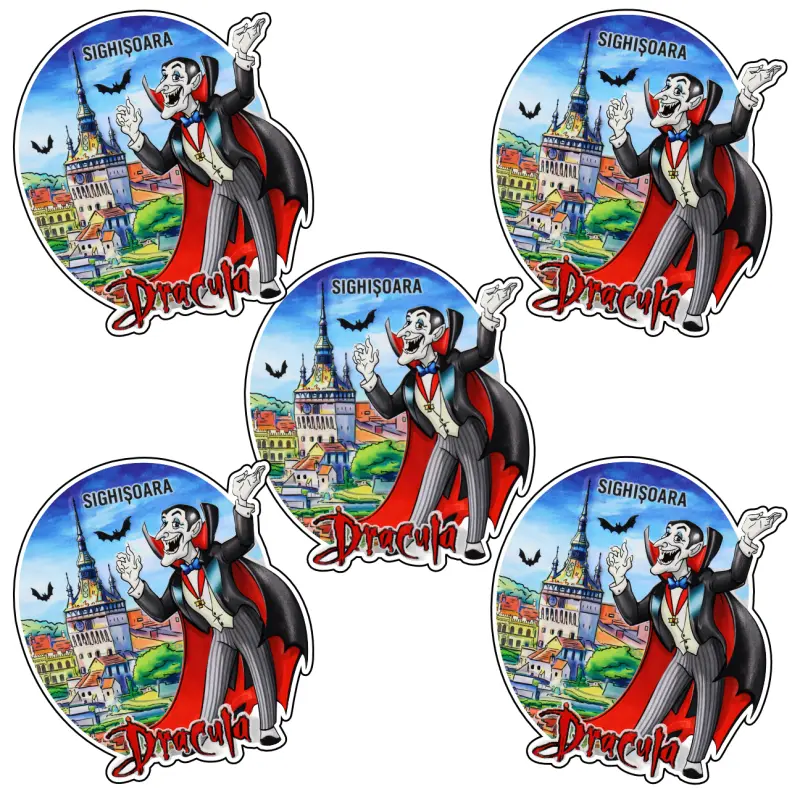 Mgs222-dracula, sighisoara, magnet lemn, suvenir gift shop romania, model mgs222